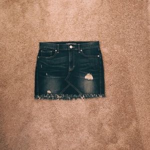 Frayed Denim Skirt